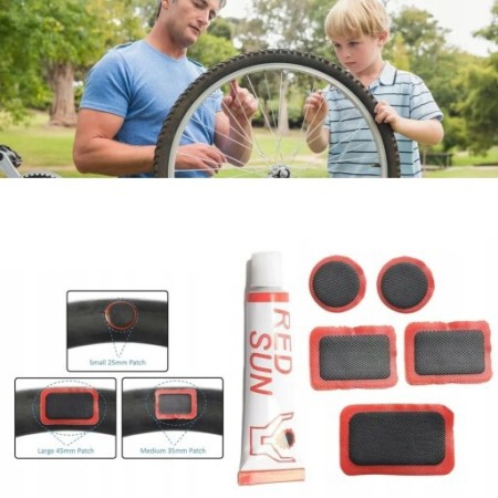 2x Kit completo riparazione gomma bici bicicletta bike pneumatico foro bucatura