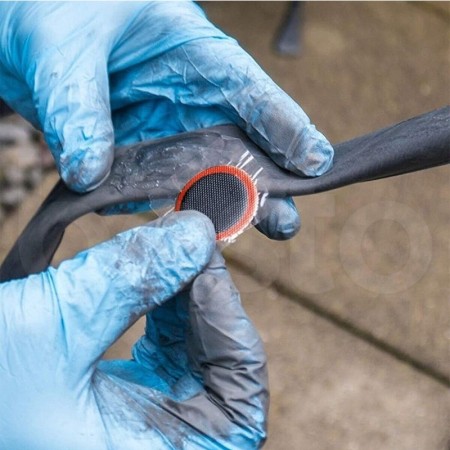 Kit completo riparazione gomma bici bicicletta bike pneumatico foro bucatura 3pz