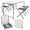 Generico Tavolo Pieghevole Portatile a Valigetta 120x60cm 4 Sgabell...