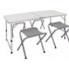 Generico Tavolo Pieghevole Portatile a Valigetta 120x60cm 4 Sgabell...