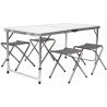 Generico Tavolo Pieghevole Portatile a Valigetta 120x60cm 4 Sgabell...