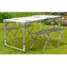 Generico Tavolo Pieghevole Portatile a Valigetta 120x60cm 4 Sgabell...