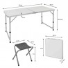 Generico Tavolo Pieghevole Portatile a Valigetta 120x60cm 4 Sgabell...