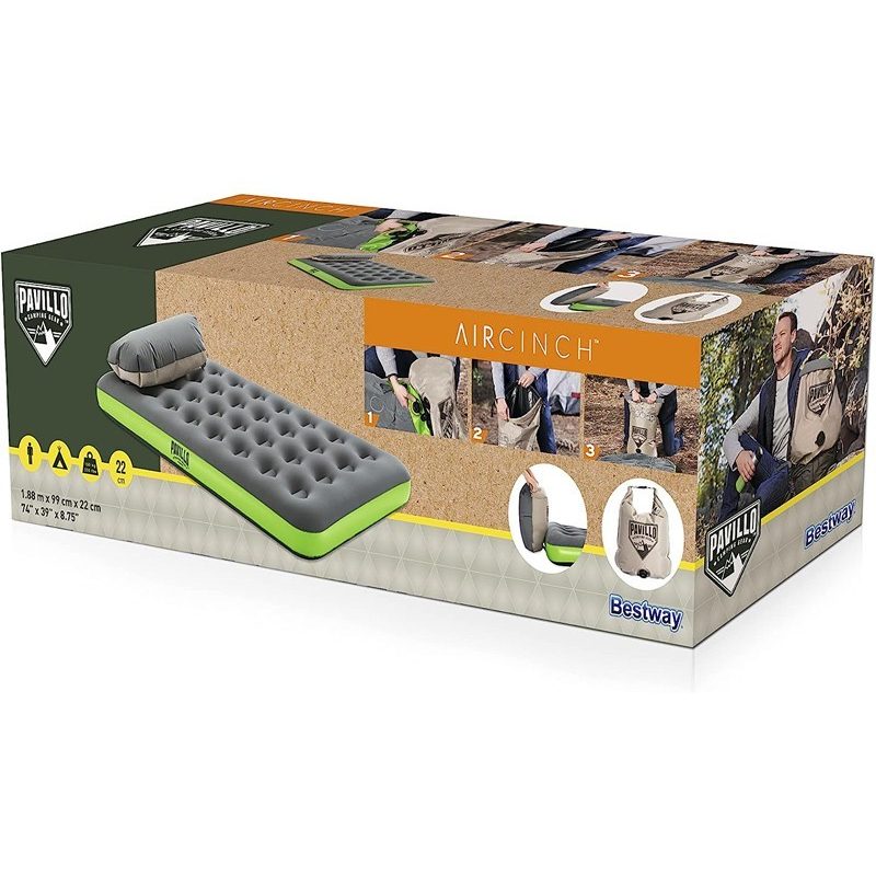Bestway Pavillo Materasso Gonfiabile letto singolo da campeggio pom...