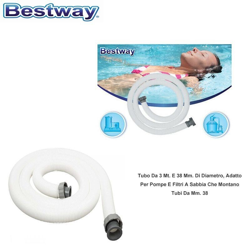 Bestway Bestway Tubo di ricambio per pompa filtro 3 Metri 38 mm Pis...