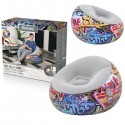 Poltrona pouf Gonfiabile 112x112x66 cm tema graffiti  Bestway Comfort relax casa