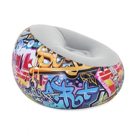 Poltrona pouf Gonfiabile 112x112x66 cm tema graffiti  Bestway Comfort relax casa