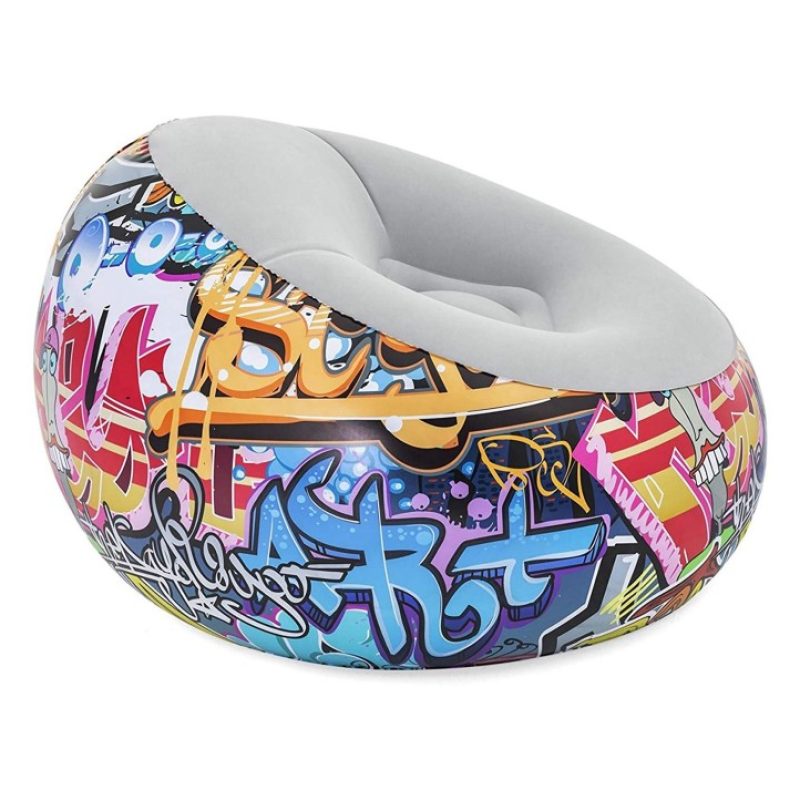 Bestway Poltrona pouf Gonfiabile 112x112x66 cm tema graffiti Bestwa...