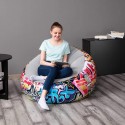 Poltrona pouf Gonfiabile 112x112x66 cm tema graffiti  Bestway Comfort relax casa