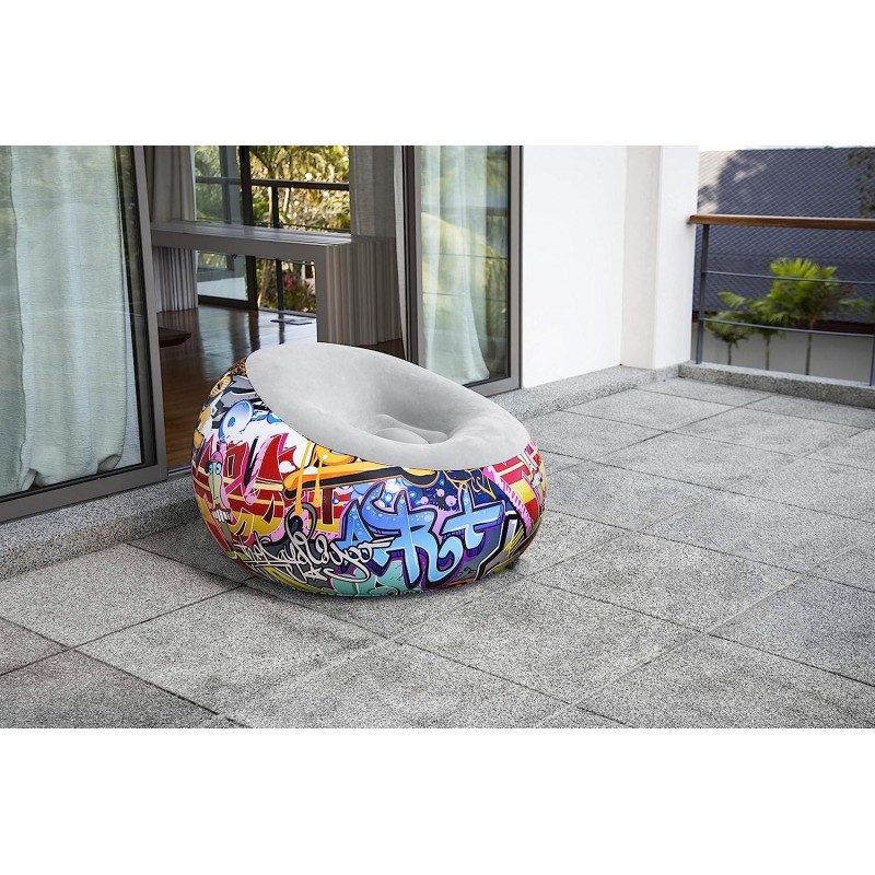 Bestway Poltrona pouf Gonfiabile 112x112x66 cm tema graffiti Bestwa...