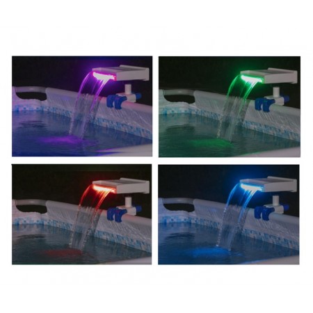 Bestway Flowclear Fontana Cascata Luce LED RGB Cambio Colore Piscina Fuoriterra