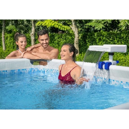 Bestway Flowclear Fontana Cascata Luce LED RGB Cambio Colore Piscina Fuoriterra