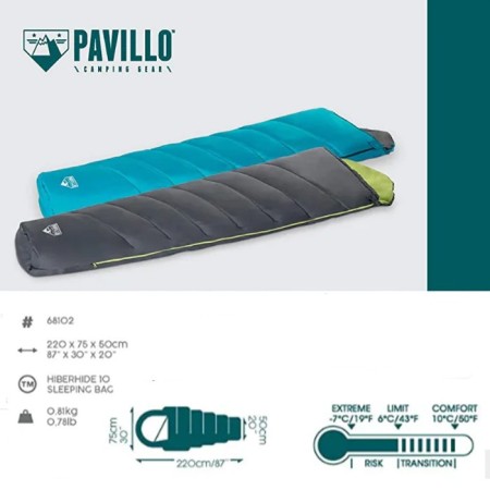 Sacco a pelo HIBERHIDE 10  Bestway invernale 220x75x50 cm campeggio viaggio