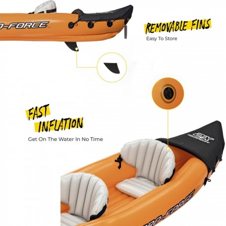 Kayak Canoa Gonfiabile Bestway 65077 Lite Rapid x2 Hydro-Force Per 2 Persone