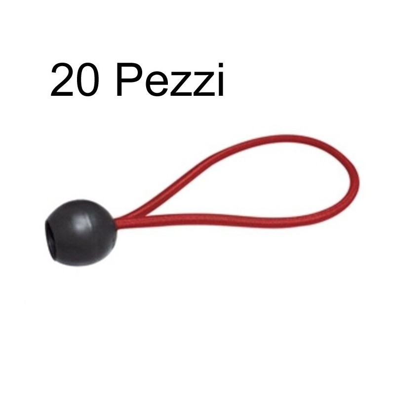 Elastico per attacco rapido con sfera 20 pezzi per telo occhiello teloni cavo