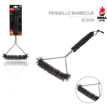 Spazzola pulisci pulizia barbecue BBQ grill griglia fili setole acciaio inox