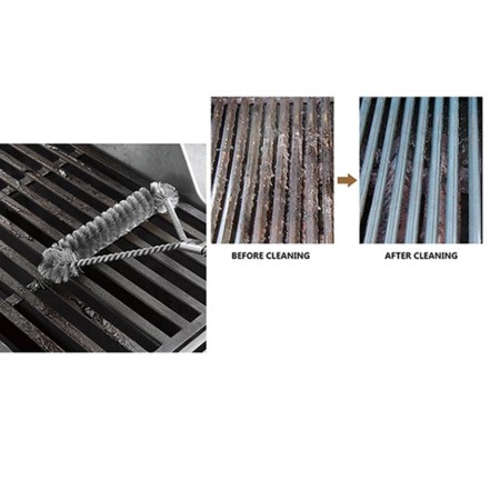 Spazzola pulisci pulizia barbecue BBQ grill griglia fili setole acciaio inox