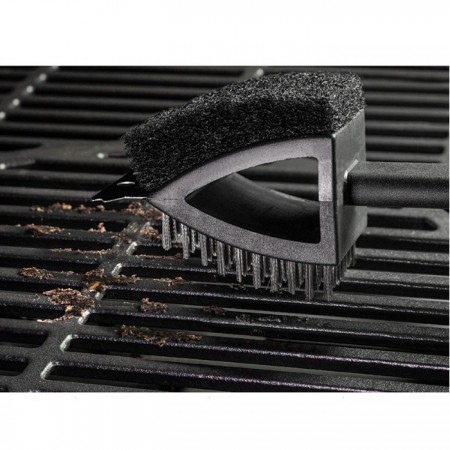 Spazzola doppia per barbecue BBQ raschietto utensili grill griglia forni 38 cm