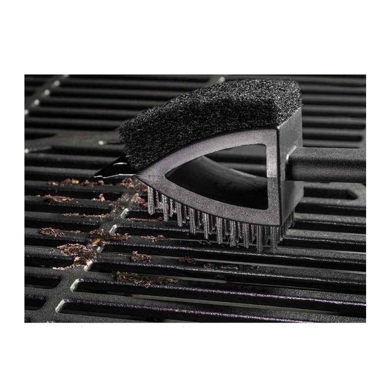 Spazzola Per Barbecue Con Raschietto, Confezione Da 2 Pezzi, Setole In Acciaio Inox Anti-rottura, Manico Lungo 43 Cm Antiscivolo, Testina A 360°, Per Griglie A Gas, Carbonella E Affumicatori