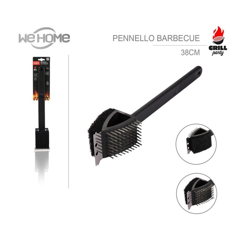 Spazzola Per Barbecue Con Raschietto, Confezione Da 2 Pezzi, Setole In Acciaio Inox Anti-rottura, Manico Lungo 43 Cm Antiscivolo, Testina A 360°, Per Griglie A Gas, Carbonella E Affumicatori