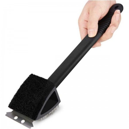 Spazzola doppia per barbecue BBQ raschietto utensili grill griglia forni 38 cm