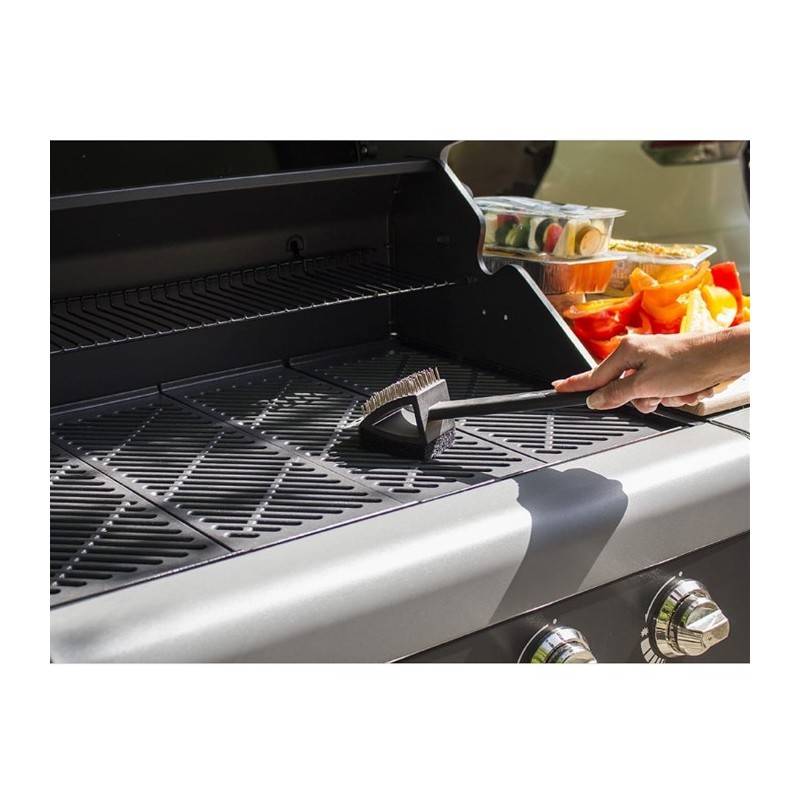 Spazzola Per Barbecue Con Raschietto, Confezione Da 2 Pezzi, Setole In Acciaio Inox Anti-rottura, Manico Lungo 43 Cm Antiscivolo, Testina A 360°, Per Griglie A Gas, Carbonella E Affumicatori