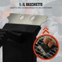 Spazzola Metallica Pulizia Barbecue Griglia forni Bbq Con Raschietto spugna