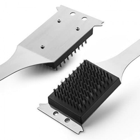 Spazzola metallica pulizia barbecue BBQ raschietto grill griglia forni 40,5 cm