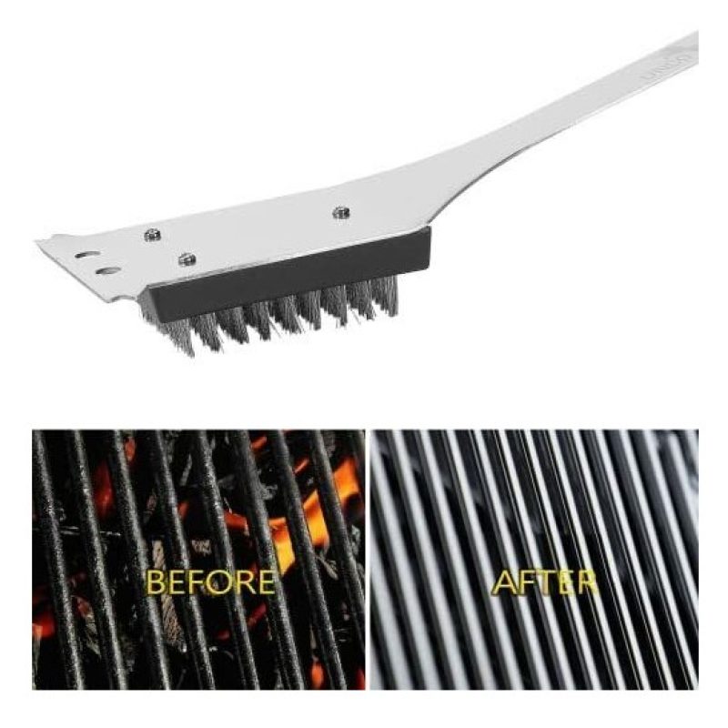 WeHome Spazzola metallica pulizia barbecue BBQ raschietto grill gri...