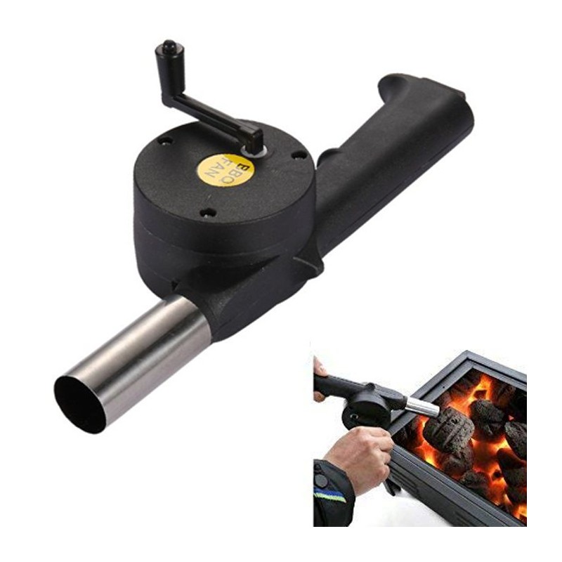 Soffiatore per Barbecue Ventilatore BBQ Accendifuoco Brace Carbone Manuale Fuoco