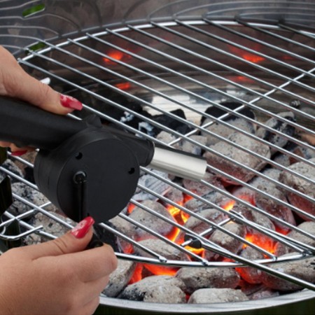 Soffiatore per Barbecue Ventilatore BBQ Accendifuoco Brace Carbone Manuale Fuoco