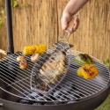 Griglia per Pesce Barbecue Graticola 14x37cm in acciaio manico legno Accessori