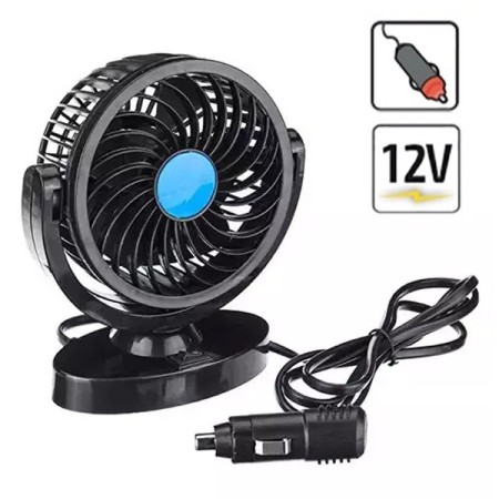 Ventilatore per Auto 12V portatile viaggio regolabile 360° Presa Accendisigari