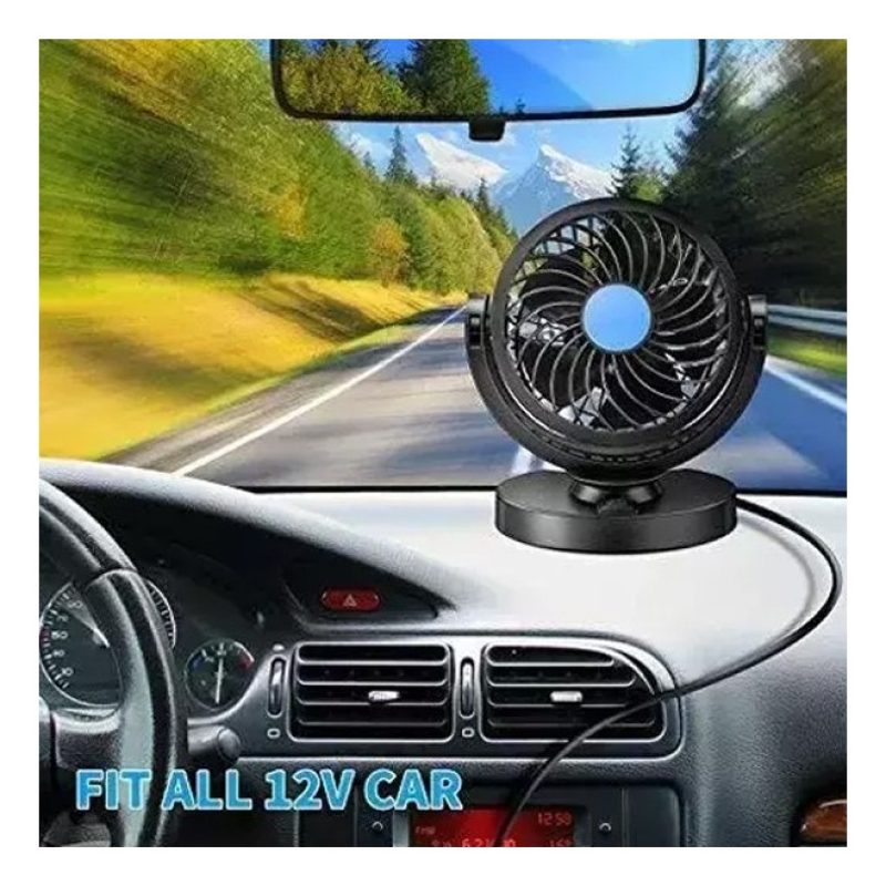 Ventilatore per Auto 12V portatile viaggio regolabile 360° Presa Ac...