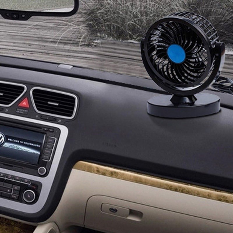 Ventilatore per Auto 12V portatile viaggio regolabile 360° Presa Ac...