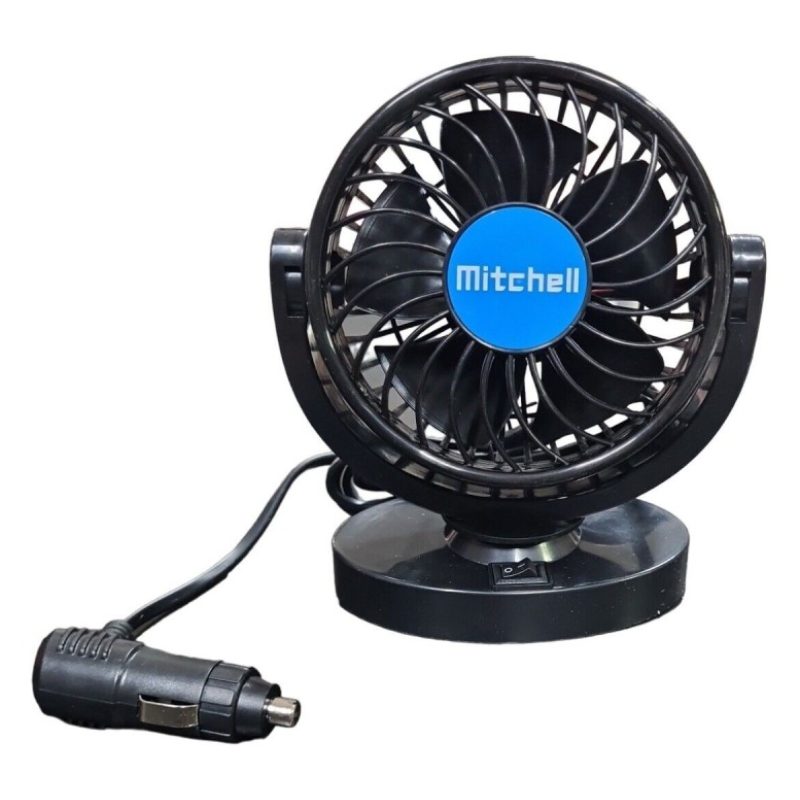 Ventilatore per Auto 12V portatile viaggio regolabile 360° Presa Ac...