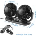 Ventilatore doppia testa Auto 12V viaggio regolabile 360° ruotabile aria fresca
