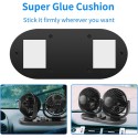 Ventilatore doppia testa Auto 12V viaggio regolabile 360° ruotabile aria fresca