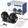 Ventilatore doppia testa Auto 12V viaggio regolabile 360° ruotabile...