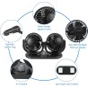 Ventilatore doppia testa Auto 12V viaggio regolabile 360° ruotabile...