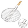 WeHome Griglia tonda doppia barbecue in acciaio manico legno Gratic...