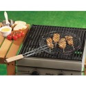 Griglia tonda doppia barbecue in acciaio manico legno Graticola utensili BBQ