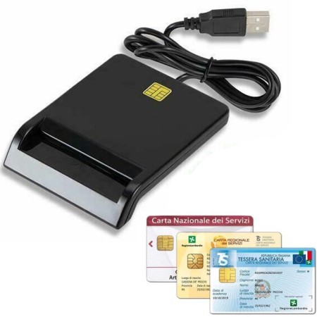 Lettore Smart Card Firma Digitale SPID CRS CNS CIE Tessera sanitaria Plug&Play
