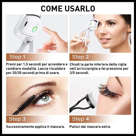 Piegaciglia Elettrico Riscaldato Con Temperatura Regolabile arriccia Ciglia USB