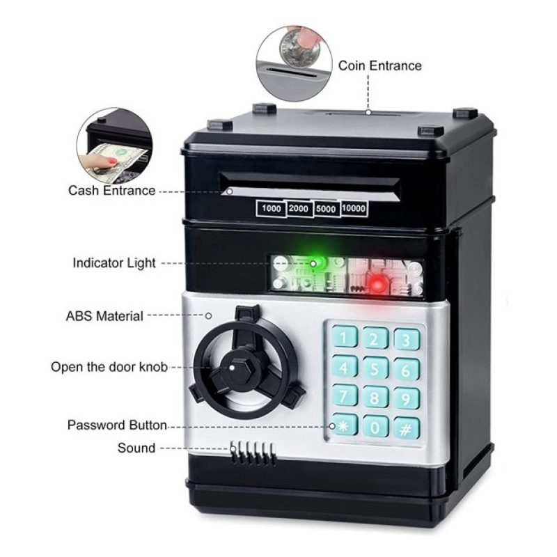 Hongu Salvadanaio Elettronico Cassaforte Atm Per Bambini Contanti M...