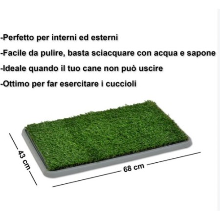 Lettiera MAXI assorbente per cucciolo cane con erba sintetica per casa giardino