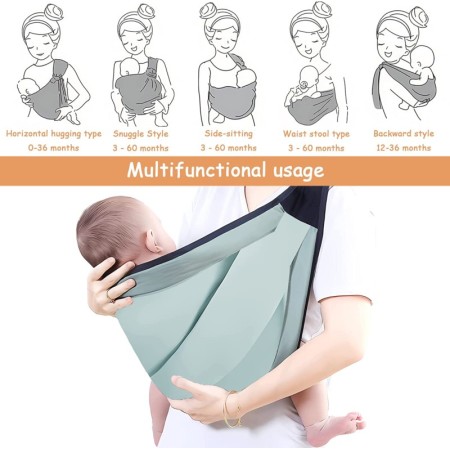 Fascia Porta Bebè baby wrap Elastica porta Bambino Marsupio Neonato regolabile