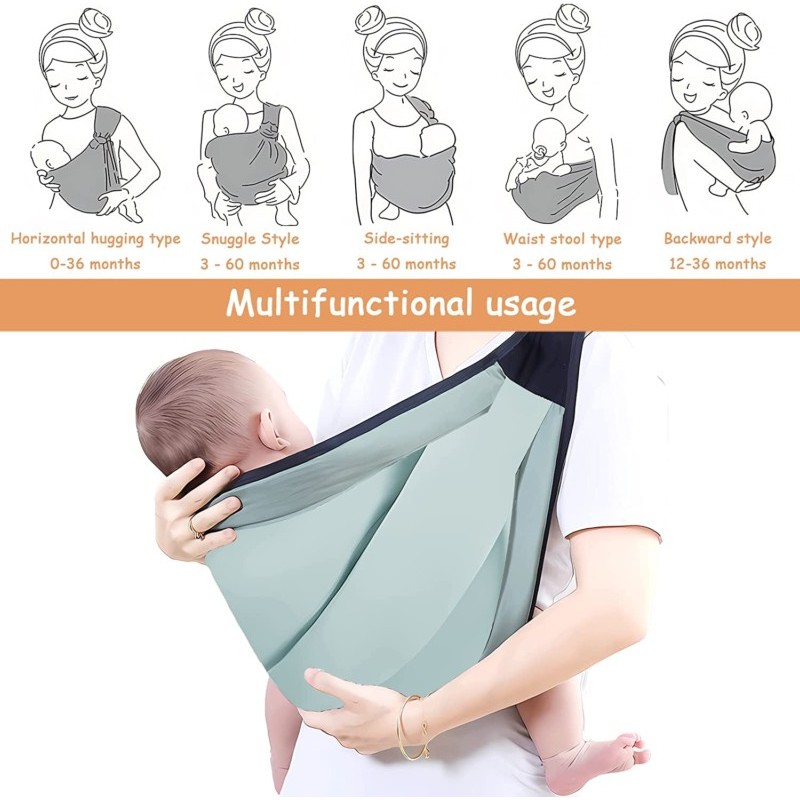 Hongu Fascia Porta Bebè baby wrap Elastica porta Bambino Marsupio N...