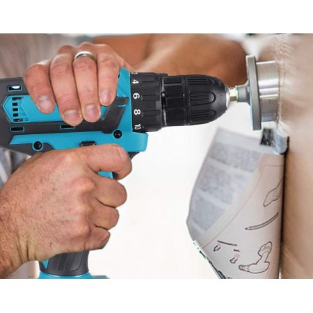 Kit avvitatore trapano punte prolunga percussione con valigetta 2 batterie