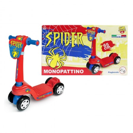 Monopattino giocattolo Spider con 4 ruote per bambino bambina bimbo portata 65kg